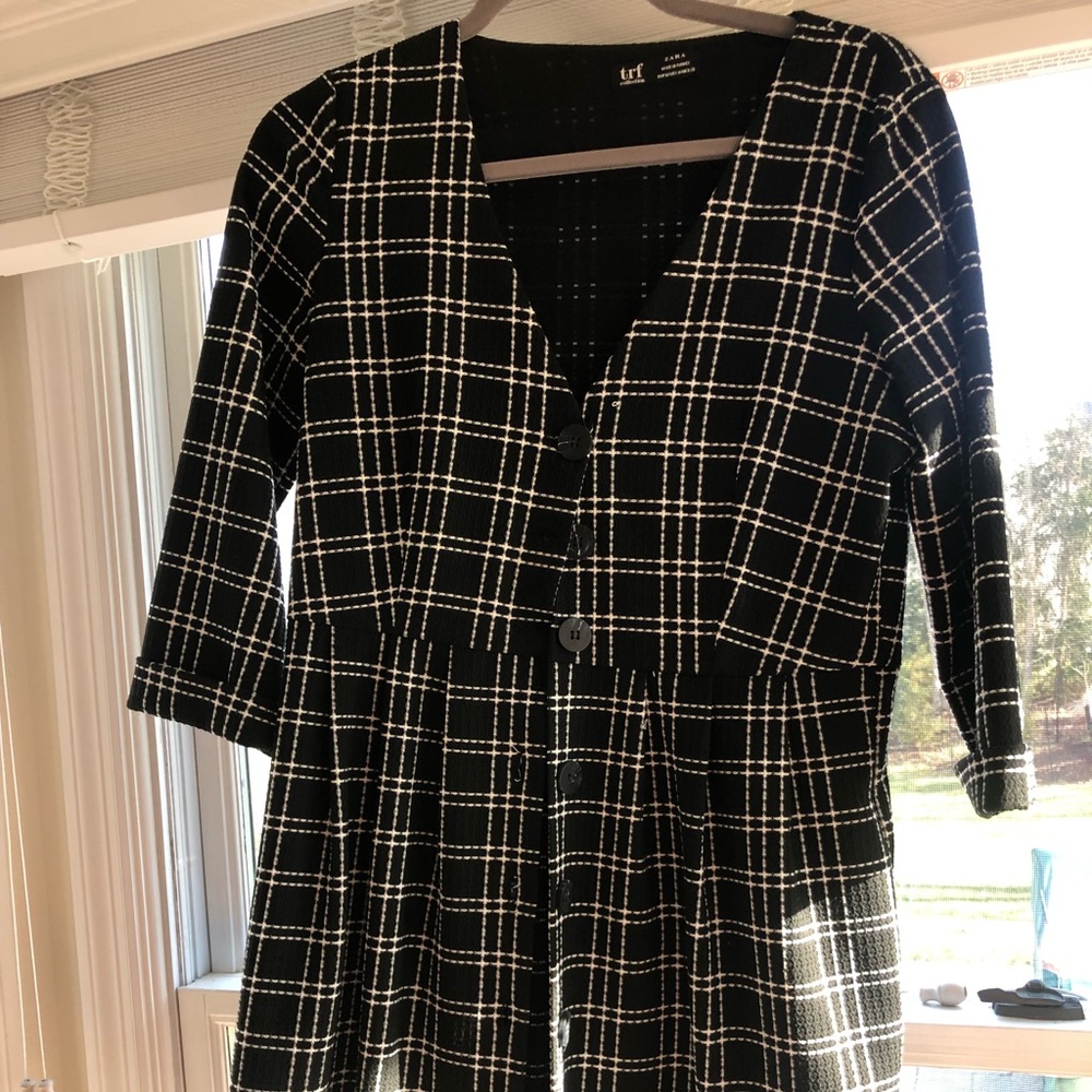 Zara B/W Plaid Size M Dress